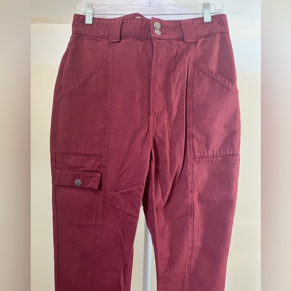Reformation Kiley Cargo Pant Utility Carpenter Straight Leg Merlot Jeans size 29 - Picture 5 of 8
